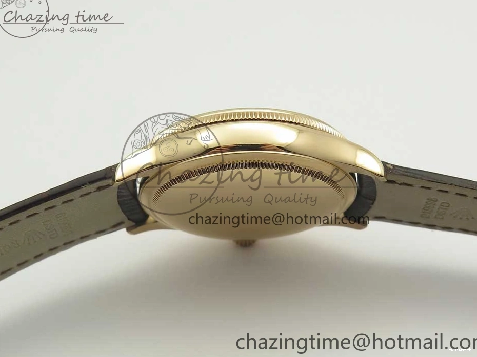 Best Leather Markers Edition Real A3165 Strap Date Brown RG Black Sticks 50519 on Dial Cellini MK 0408